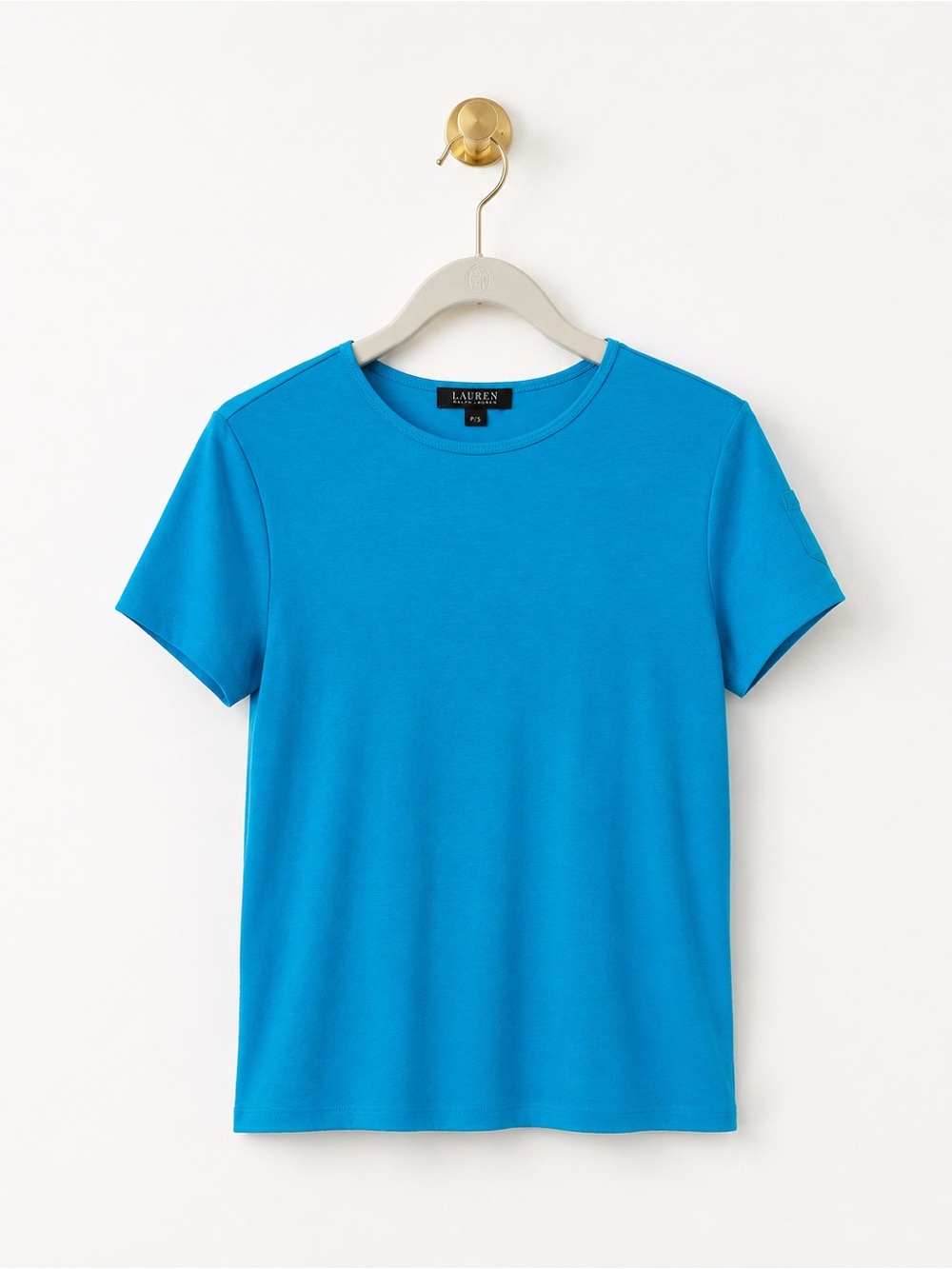 Lauren Ralph Lauren Women Blue Crew Neck Short Sleeve Logo T-Shirt Size PS NWT
